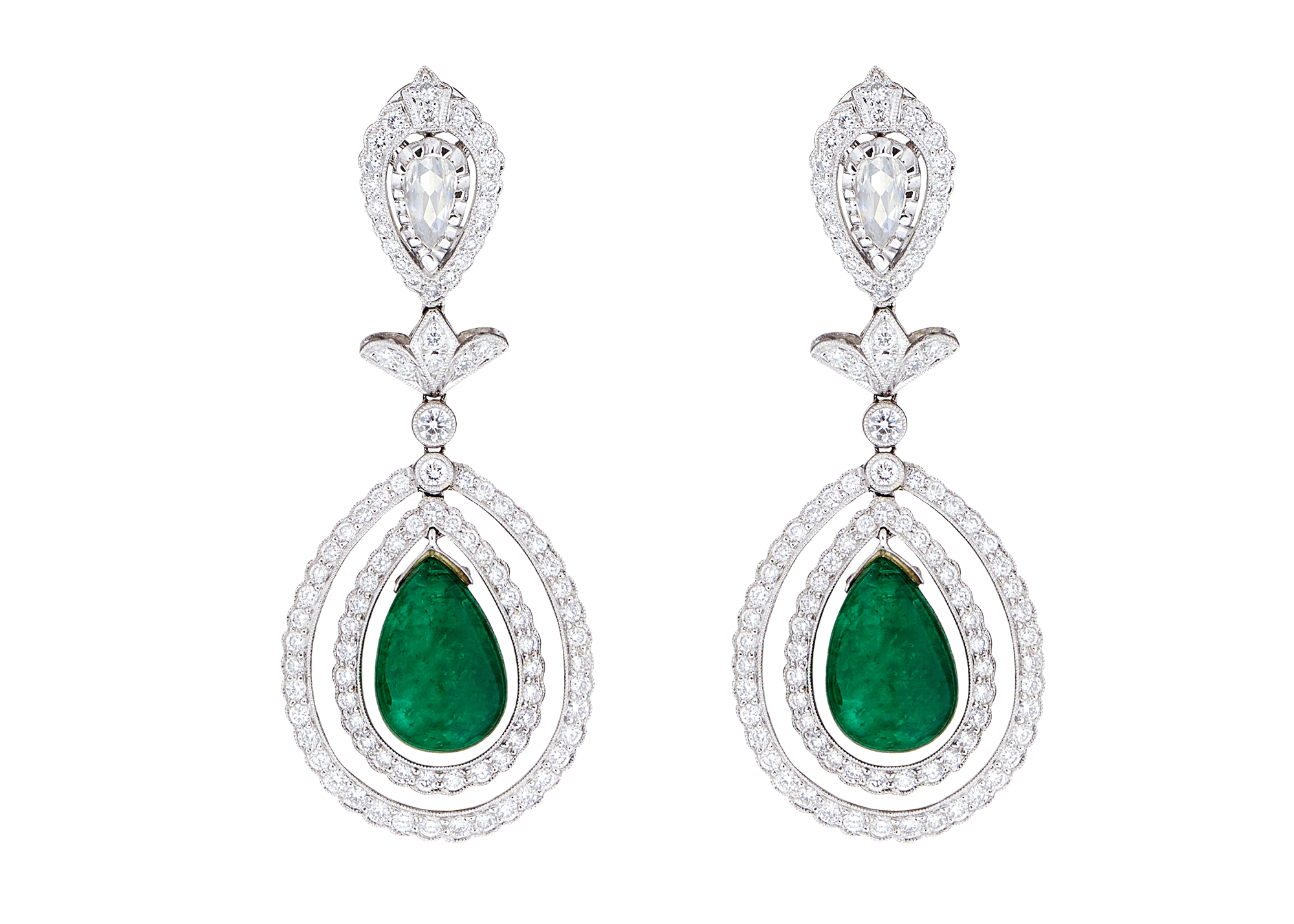 Emerald & Diamond Necklace/Earrings