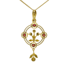 Gold Ruby & Pearl Pendant